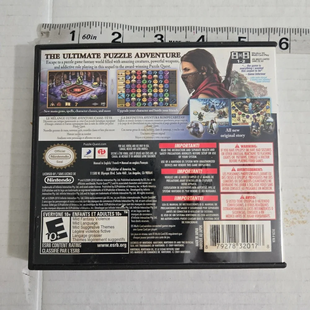 Puzzle‎ Quest 2 Nintendo DS 2010 CIB Complete With Manual D3 Publisher RPG
